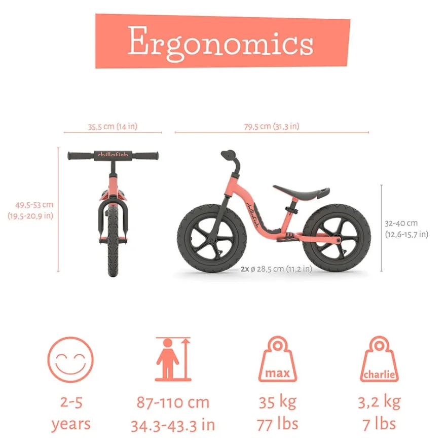 Springcykel Charlie SPORT - Flamingo, (2-5 år)
