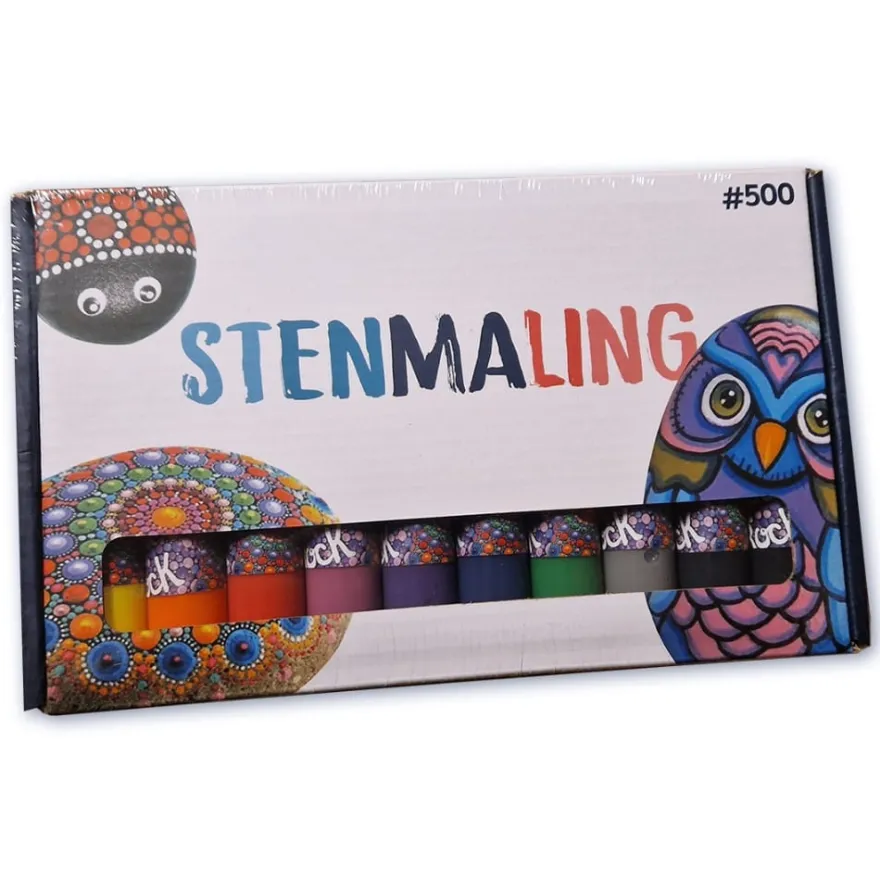 Stenfärg, 10 x 30 ml.