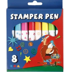 Stämpeltuschpennor - Blandade färger, 8 st.