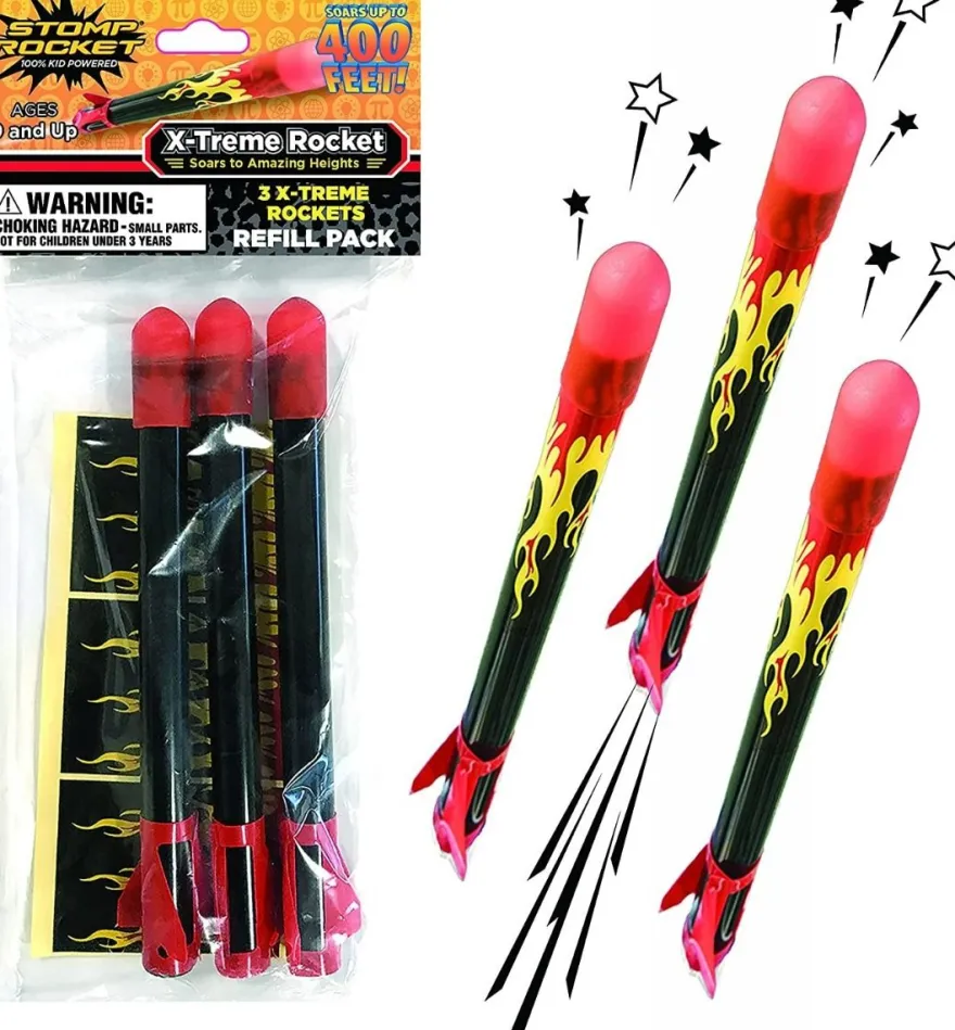 Stomp Rocket, tillbehör - X-treme raketer, 3 st.