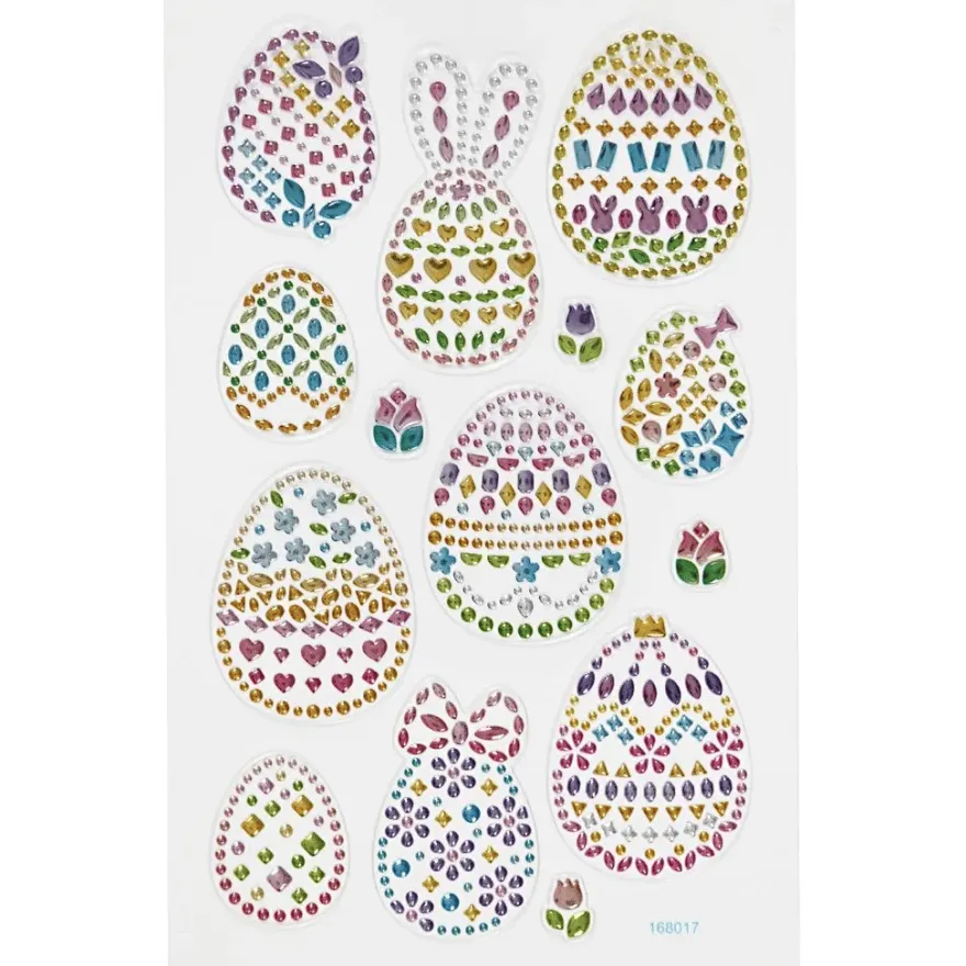 Strass - Påskägg (självhäftande), 1 ark