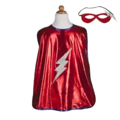 Superhero med kjol, mantel, och mask