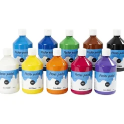 Temperafärg matt - Grundfärger, 10 x 500 ml.