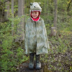 T-rex-cape med klor - Grön, stl. 4-6 år