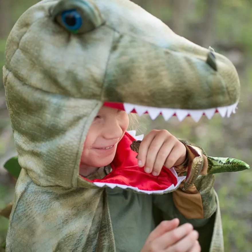 T-rex-cape med klor - Grön, stl. 4-6 år
