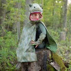 T-rex-cape med klor - Grön, stl. 4-6 år