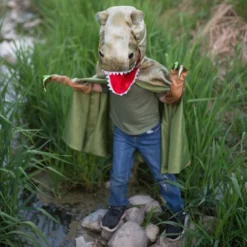 T-rex-cape med klor - Grön, stl. 4-6 år