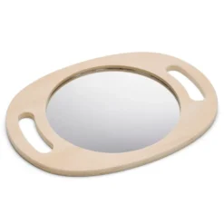 Träspegel med handtag
