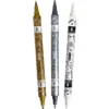Twin Markers – Guld/silver/vit, 3 st.