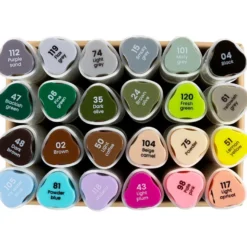 Twin Markers – Natur & pastell, 24 st.