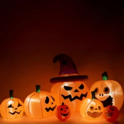 Uppblåsbara Halloween-pumpor med ljus, 210 cm