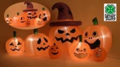Uppblåsbara Halloween-pumpor med ljus, 210 cm