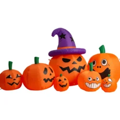 Uppblåsbara Halloween-pumpor med ljus, 210 cm