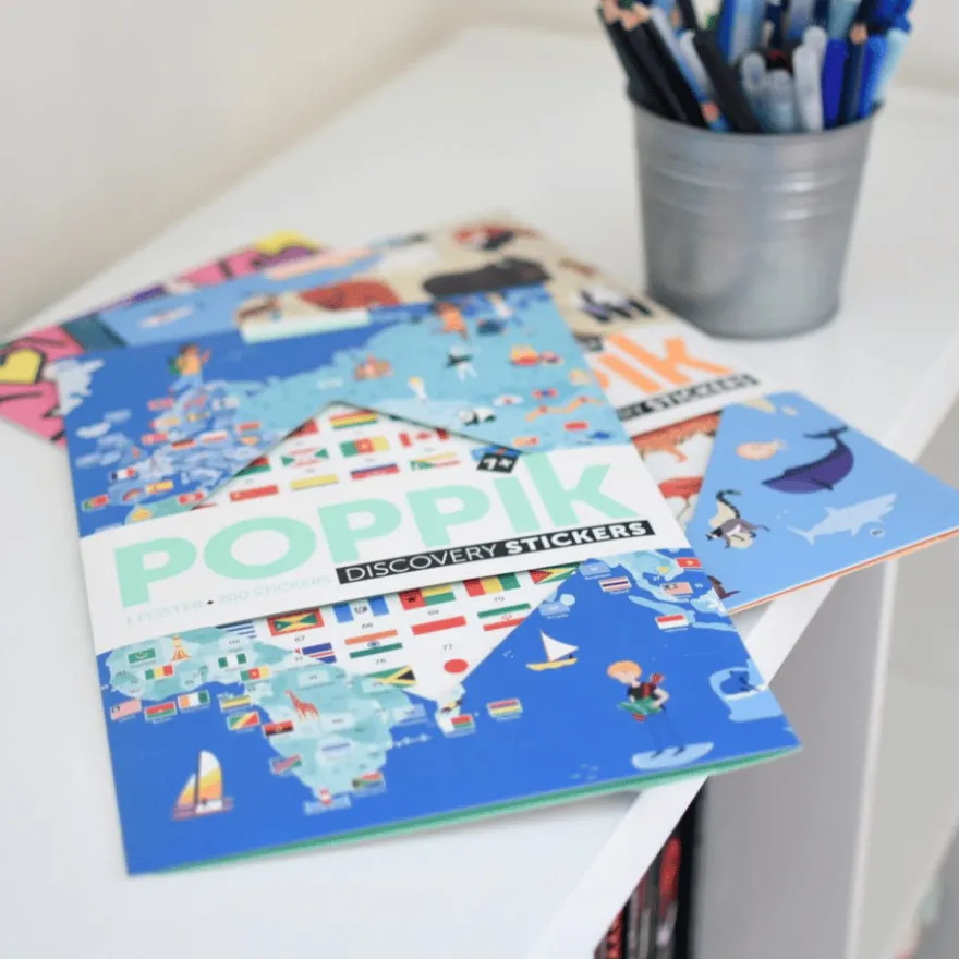 Upptäcktsaffisch med stickers – Flaggor