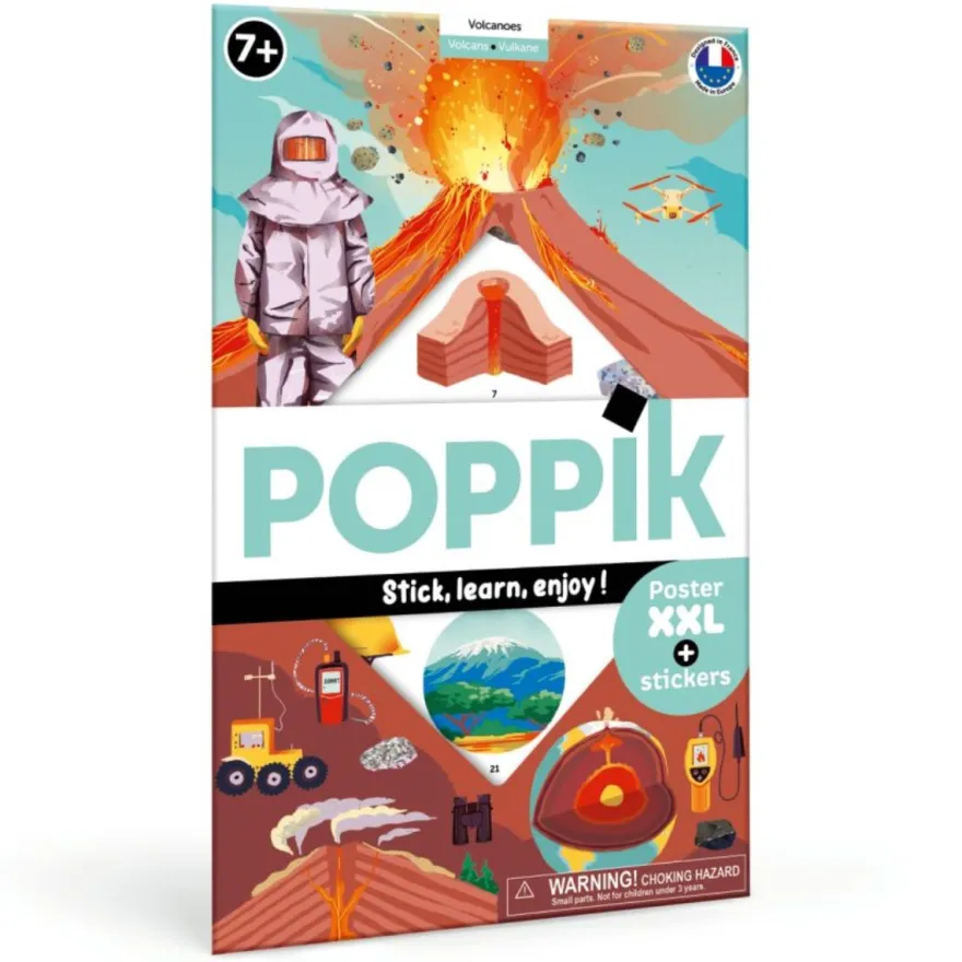 Upptäcktsaffisch med stickers – Vulkaner