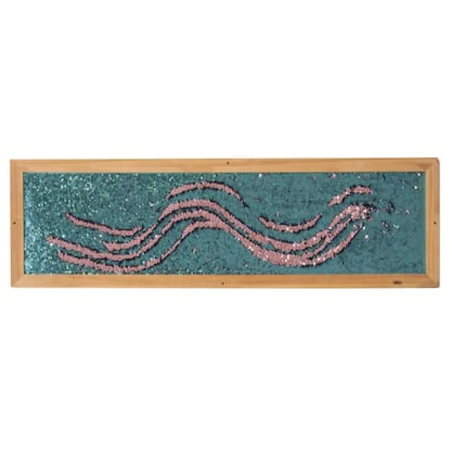 Väggpanel m. paljetter - Aqua/Pink, 1 st.