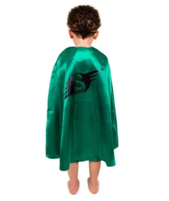 Vändbar cape - grön/svart superhjälte (3-7 år)