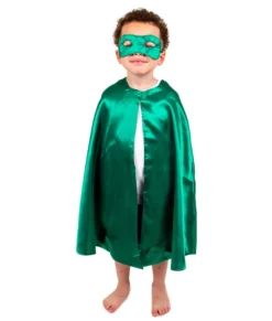 Vändbar cape - grön/svart superhjälte (3-7 år)