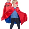 Vändbar cape, Röd/blå superhjälte (3-7 år)