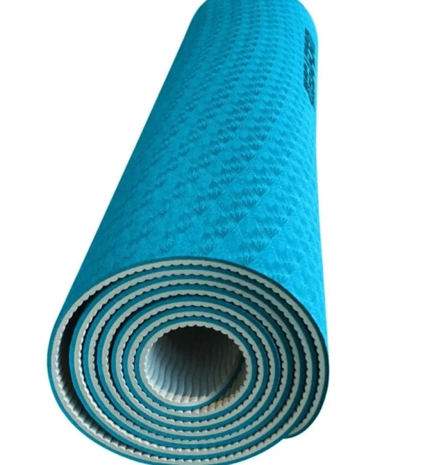Yogamatta 183 x 61 cm - Blå/Grå